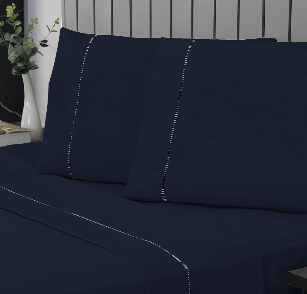 Jogo de Cama Queen Percal 400 Fios Ponto Palito 04 Peças, Antiácaro, Anti-pilling com Toque Macio - Branco