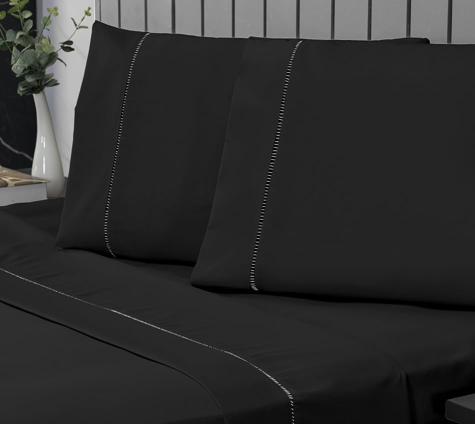 Jogo de Cama Queen Percal 400 Fios Ponto Palito 04 Peças, Antiácaro, Anti-pilling com Toque Macio - Branco