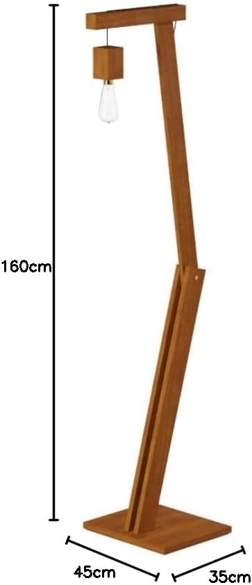 Luminária Articulada em Madeira Piso Chão Pelicano Amêndoa