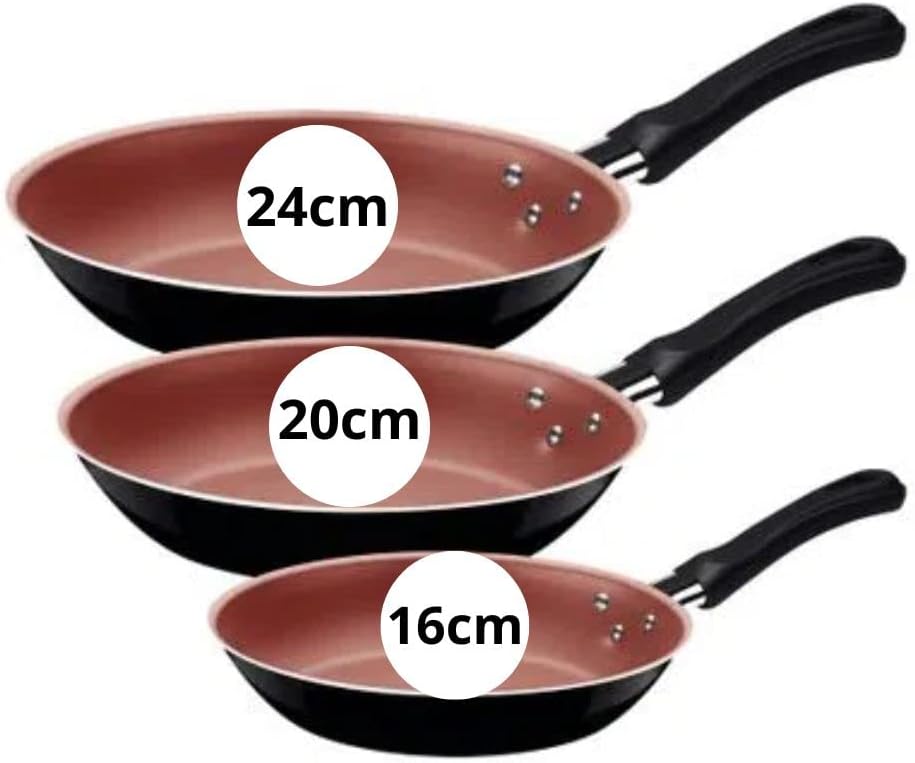 Tramontina JOGO FRIGIDEIRAS 3PCS CARIBE PRETO - SORTIDOS DE ALUMINIO COM REV ANTIADERENTE E POLIESTER