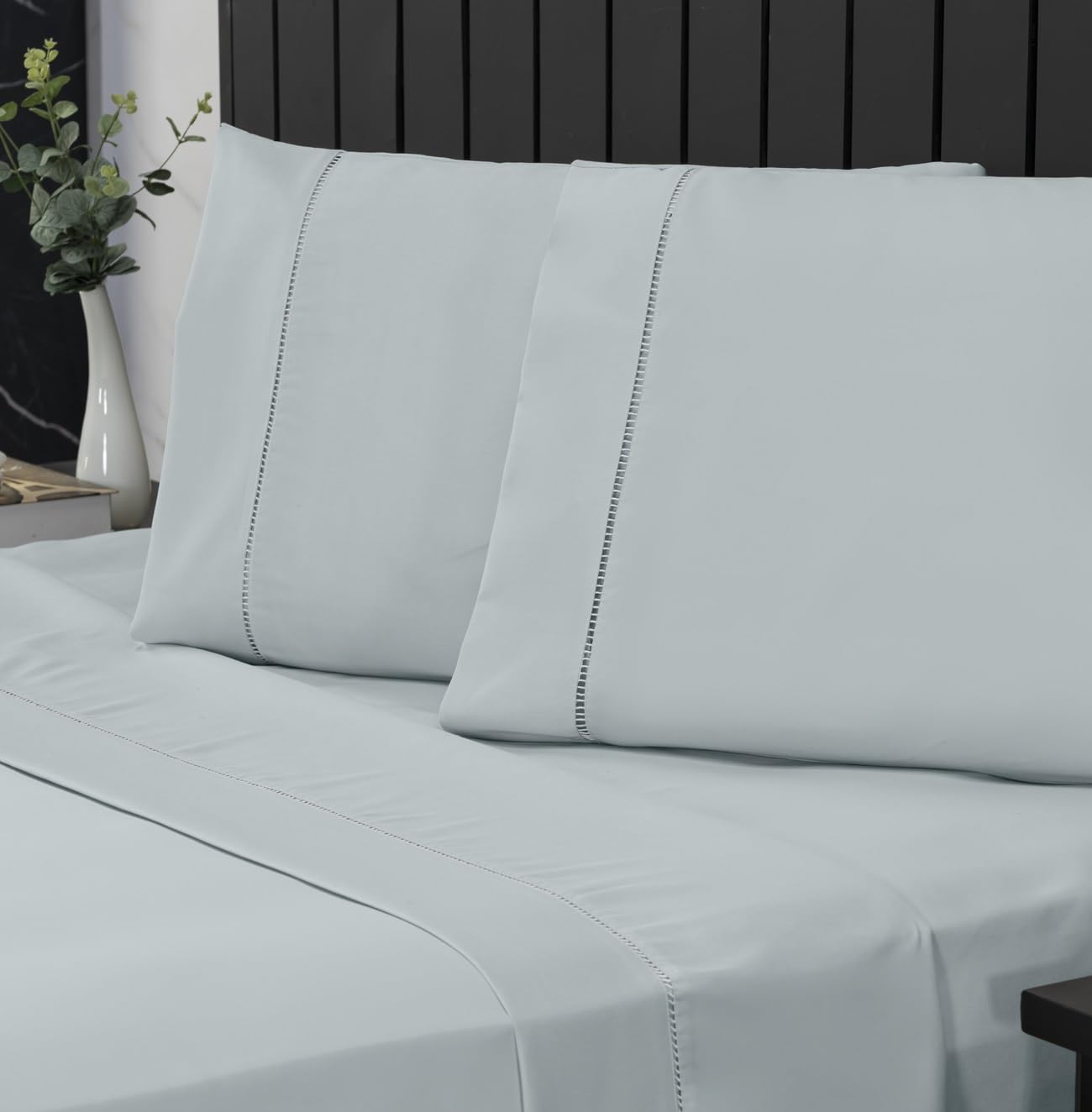 Jogo de Cama Queen Percal 400 Fios Ponto Palito 04 Peças, Antiácaro, Anti-pilling com Toque Macio - Branco