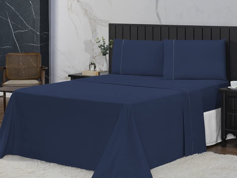 Jogo de Cama Queen Percal 400 Fios Ponto Palito 04 Peças, Antiácaro, Anti-pilling com Toque Macio - Branco