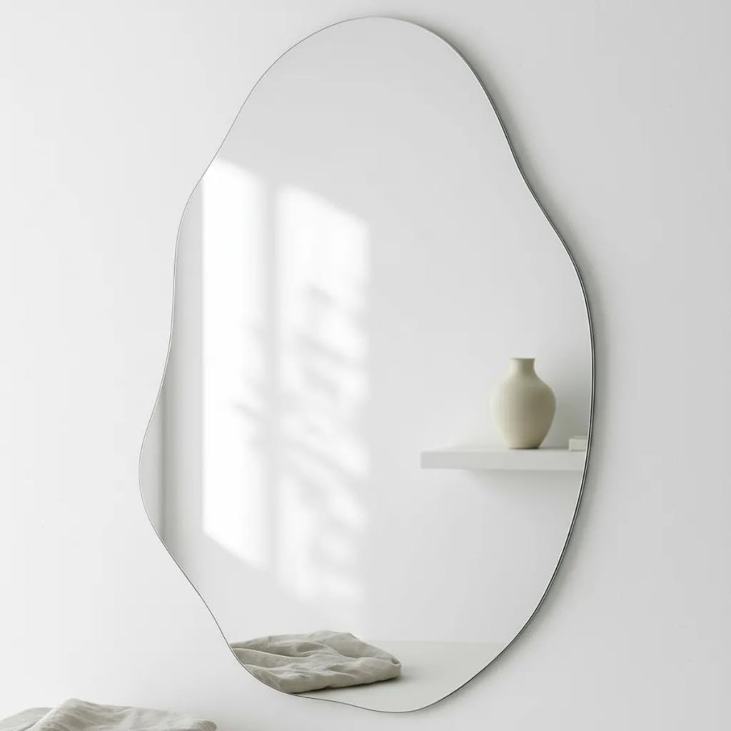 Espelho Lapidado Orgânico Grande 90x60cm Banheiro Sala de estar Quarto Closet