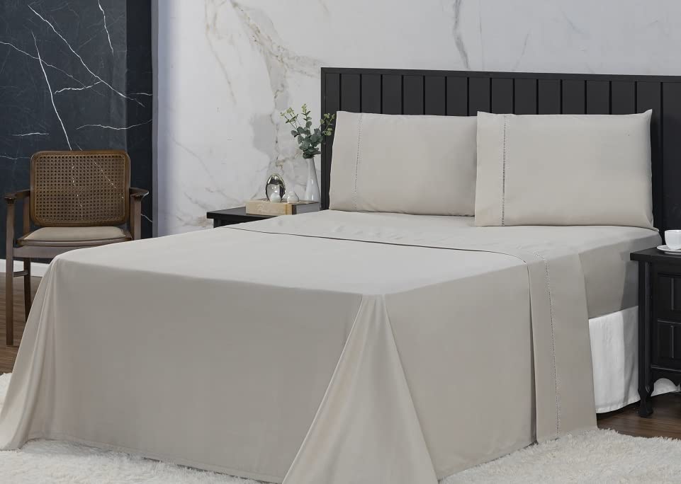 Jogo de Cama Queen Percal 400 Fios Ponto Palito 04 Peças, Antiácaro, Anti-pilling com Toque Macio - Branco