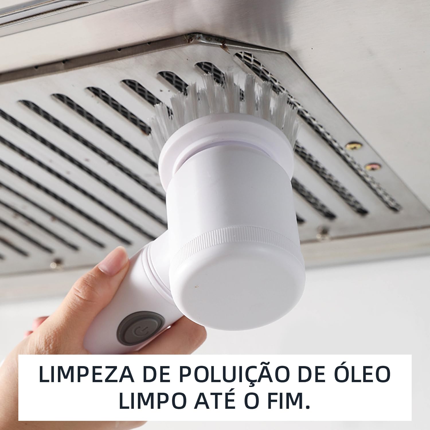 Escova de Limpeza Elétrica Portátil Sem Fio Recarregável - Giratória, com 7 Cabeças de Escova Elétrica em 1 para Lavagem de Pratos, Banheiro, Piso, Vidro e Limpeza Doméstica Geral (Branco, 5 em 1)