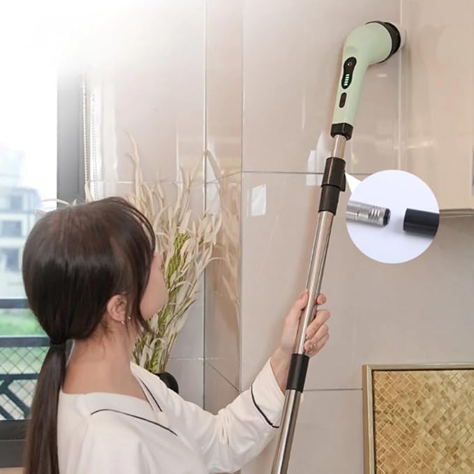 Escova de Limpeza 9 Em 1 ou 5 em 1 Recarregavél Elétrica Giratória Com Cabo Alongador