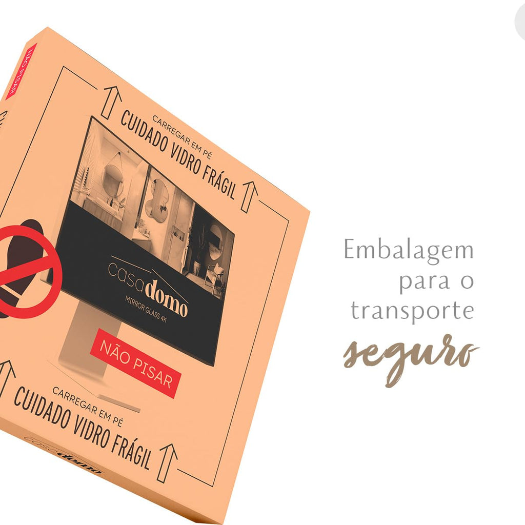 Espelho Orgânico Grande 60x80cm de Parede Lavabo Banheiro Sala Quarto Acabamento em Couro Ecológico 3cm Modelo Pinterest Nuvem Café