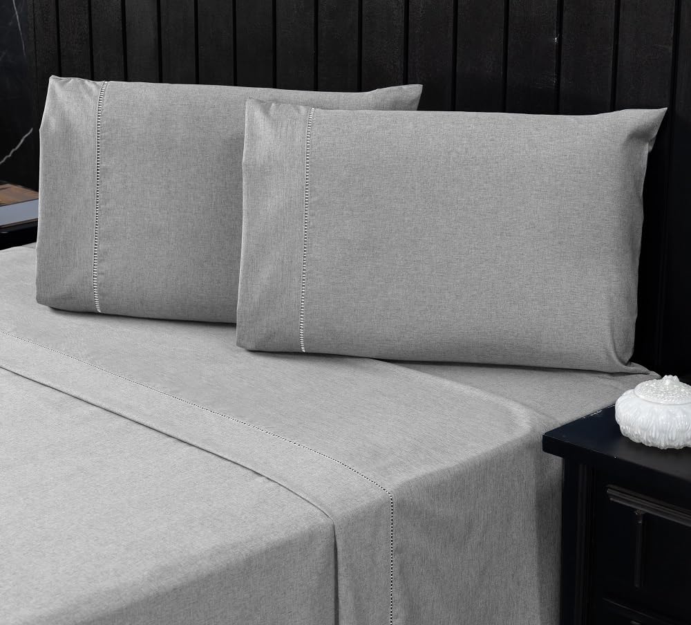 Jogo de Cama Queen Percal 400 Fios Ponto Palito 04 Peças, Antiácaro, Anti-pilling com Toque Macio - Branco