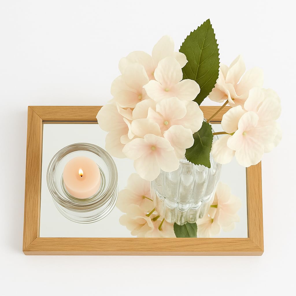 Kit Decorativo com Vaso de Vidro e Bandeja – Arranjo Artificial – Estilo Boho Natural para Sala, Quarto, Escritório e Presente