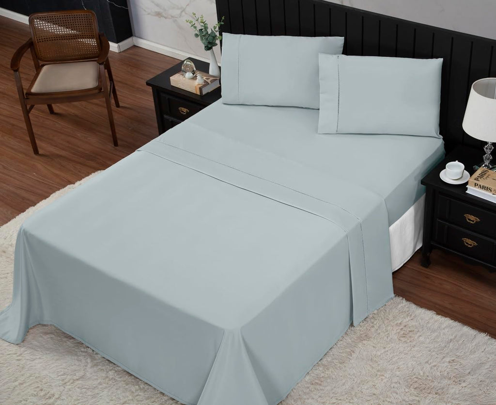 Jogo de Cama Queen Percal 400 Fios Ponto Palito 04 Peças, Antiácaro, Anti-pilling com Toque Macio - Branco