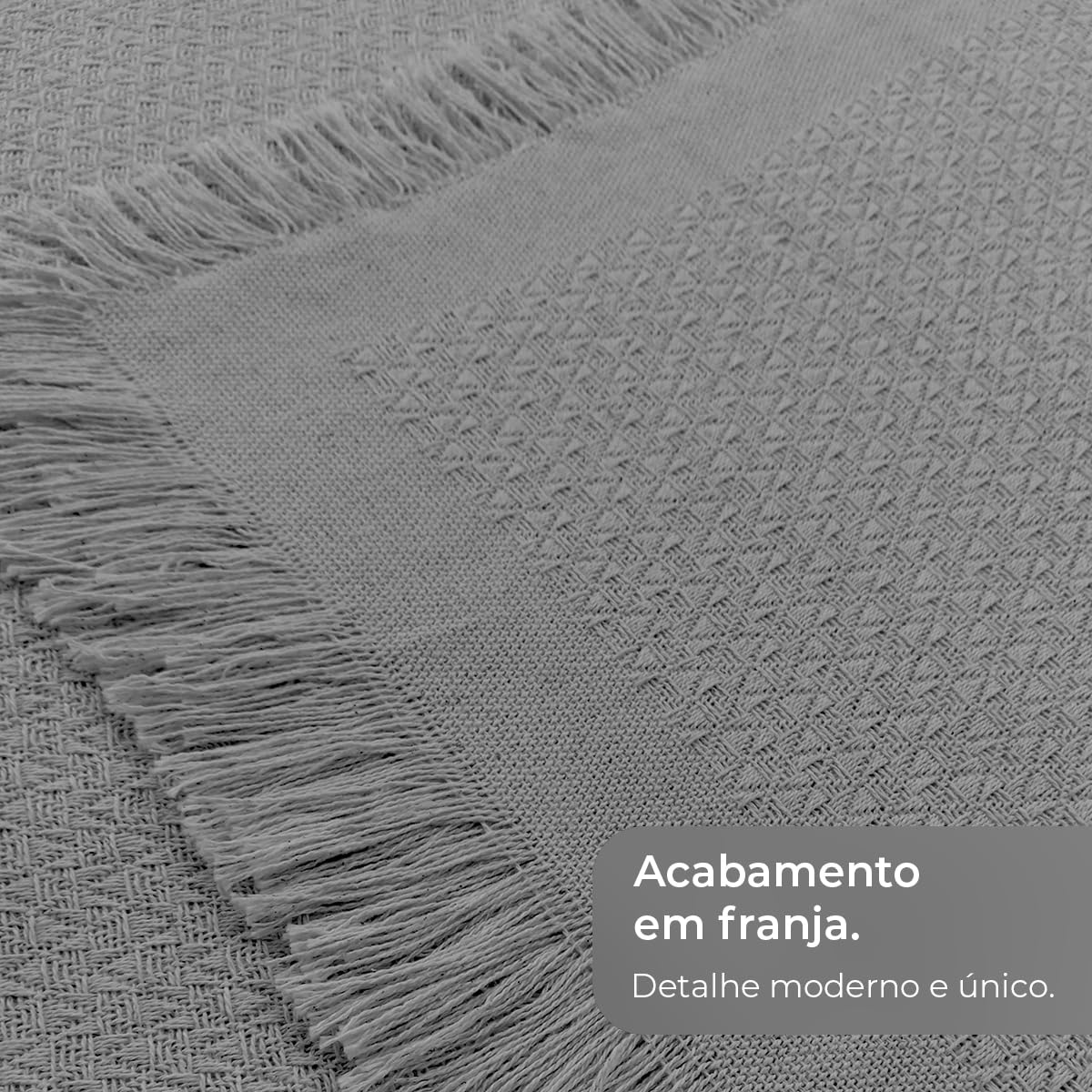 Decolab Manta para Sofá em Algodão com Franjas Artesanais | Cobertor Decorativo para Sofa, Poltrona e Cama | Estilo Boho Chic (Branca-Cru)