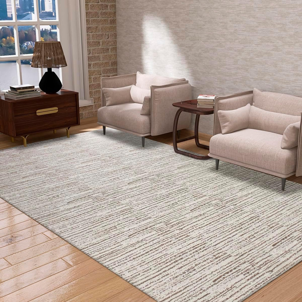 Tapete Sala Boho Antiderrapante 2,00m x 1,40m Estonado Cru Caramelo Artesanal