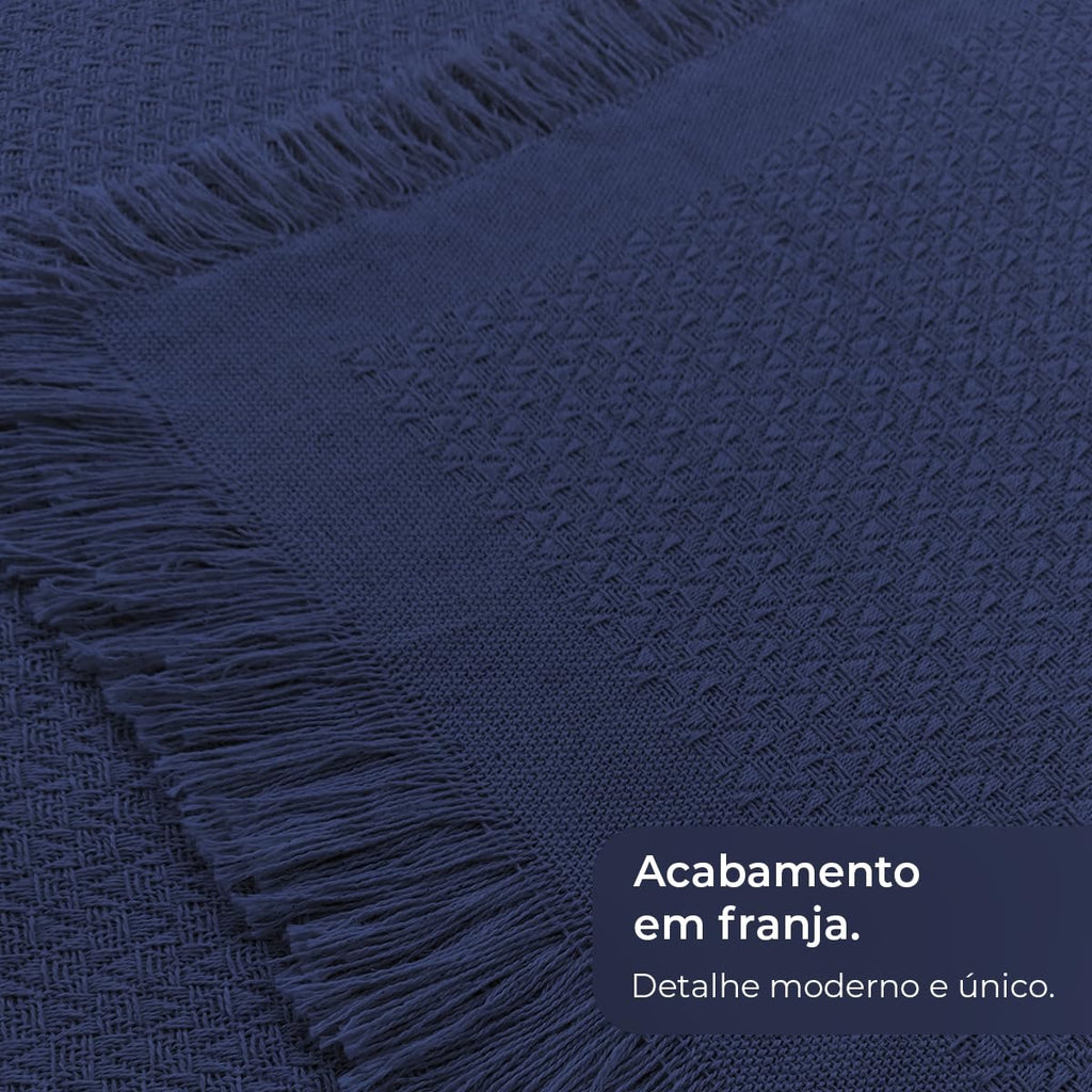 Decolab Manta para Sofá em Algodão com Franjas Artesanais | Cobertor Decorativo para Sofa, Poltrona e Cama | Estilo Boho Chic (Branca-Cru)