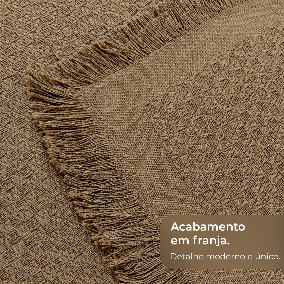 Decolab Manta para Sofá em Algodão com Franjas Artesanais | Cobertor Decorativo para Sofa, Poltrona e Cama | Estilo Boho Chic (Branca-Cru)