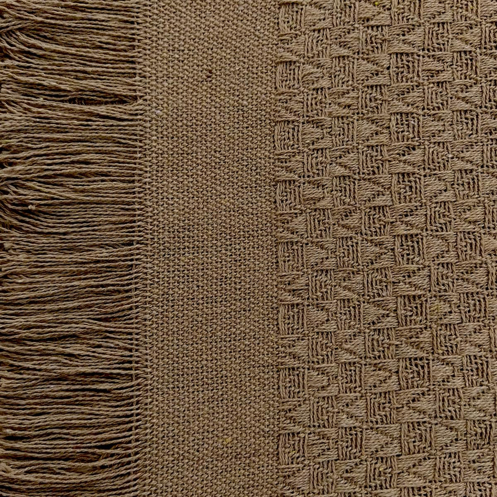 Decolab Manta para Sofá em Algodão com Franjas Artesanais | Cobertor Decorativo para Sofa, Poltrona e Cama | Estilo Boho Chic (Branca-Cru)