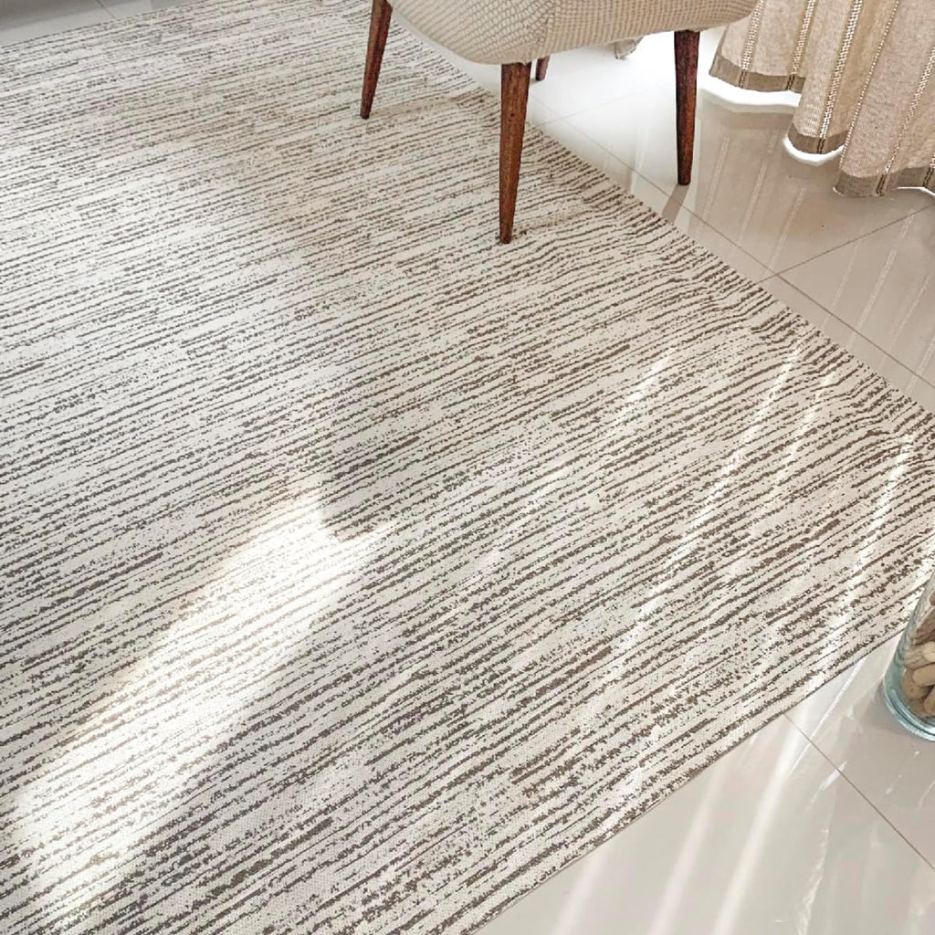 Tapete Sala Boho Antiderrapante 2,00m x 1,40m Estonado Cru Caramelo Artesanal