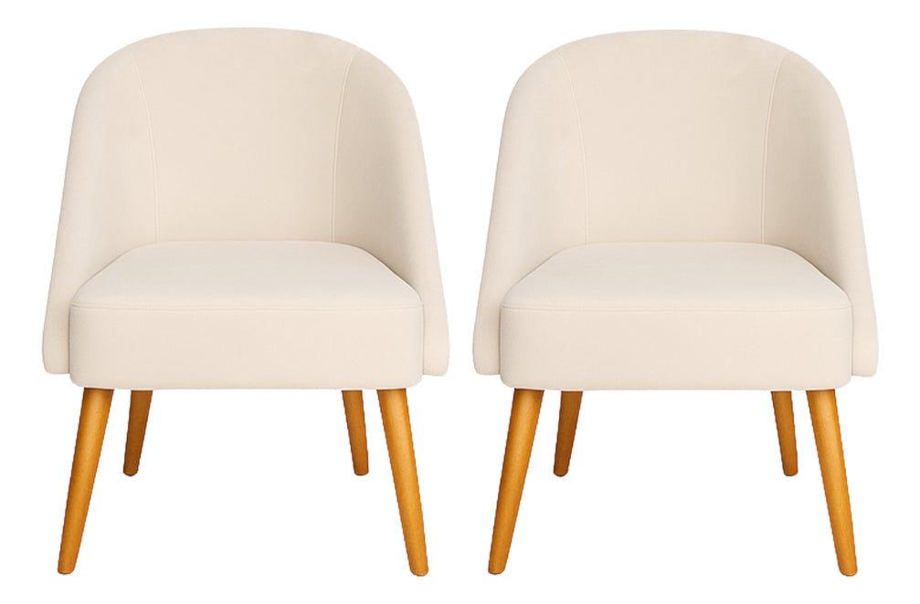 Kit 2 Banquetas Poltrona Lua Cor Bege