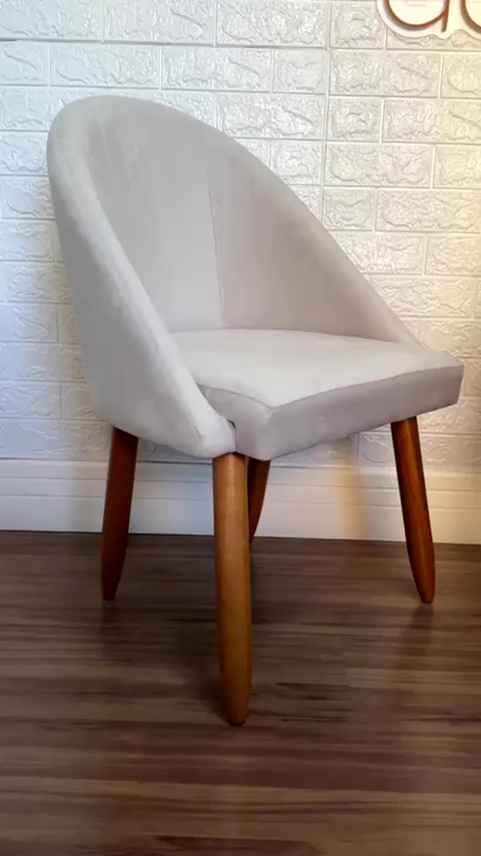 Kit 2 Banquetas Poltrona Lua Cor Bege