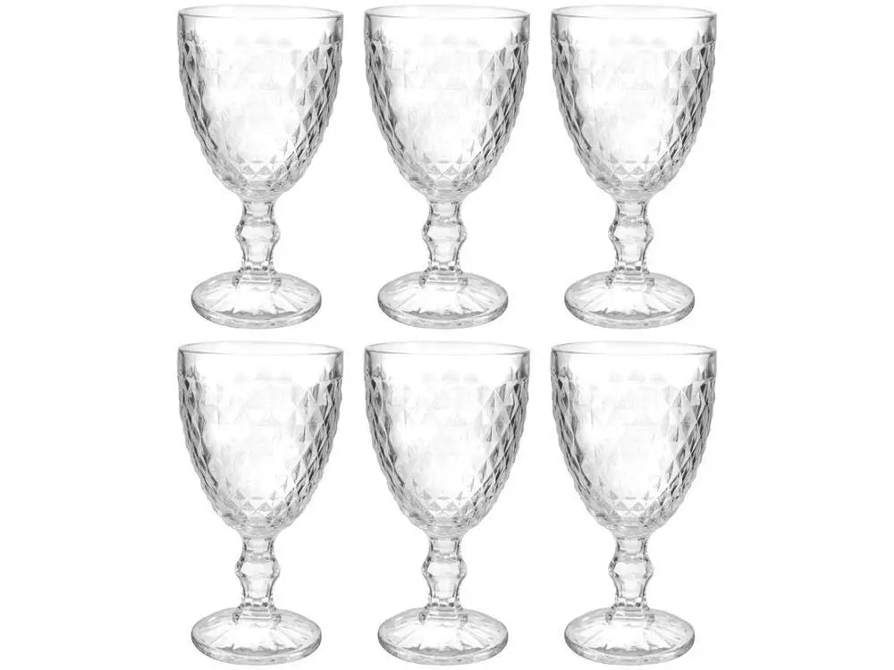 Conjunto de 6 Taças de Vidro de 330ml Haus