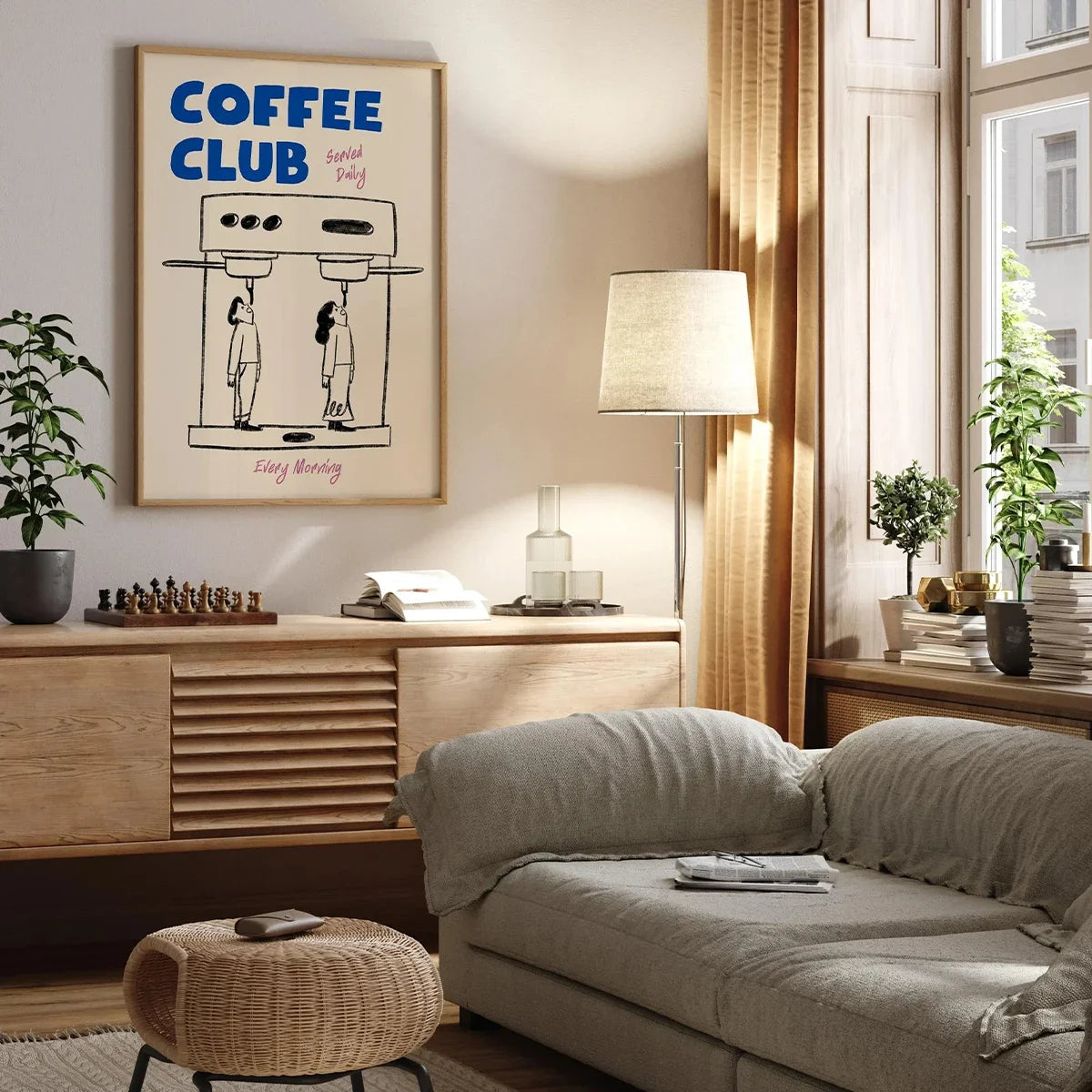Quadro Decorativo Café Espresso Bom Dia – Estilo Moderno Minimalista para Parede da Sala e Cozinha (Poster sem Moldura)