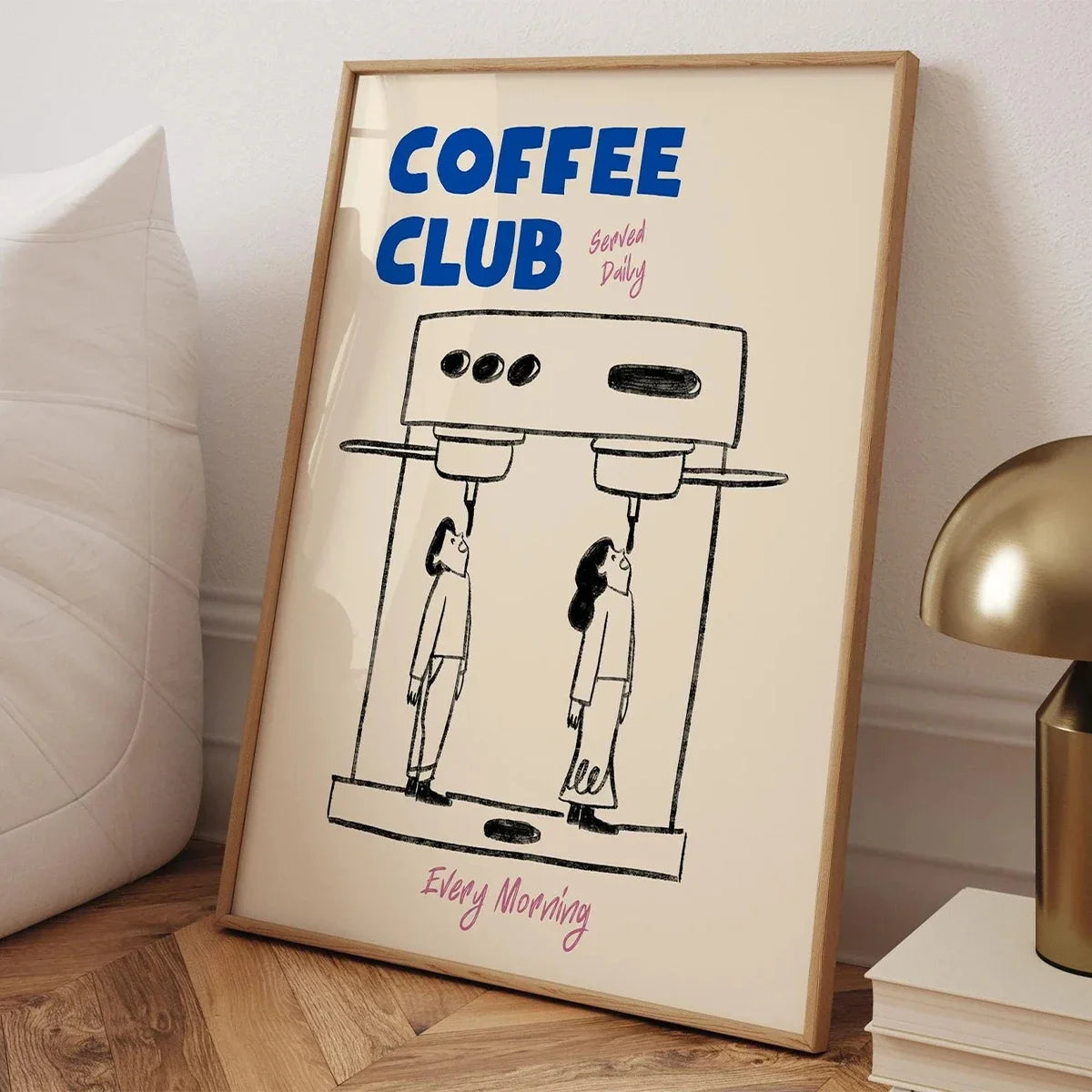 Quadro Decorativo Café Espresso Bom Dia – Estilo Moderno Minimalista para Parede da Sala e Cozinha (Poster sem Moldura)