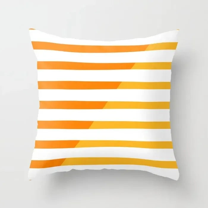 Capa de Almofada Decorativa Laranja com Estampa Geométrica – Travesseiro para Sala e Quarto, Decoração de Casa e Cama