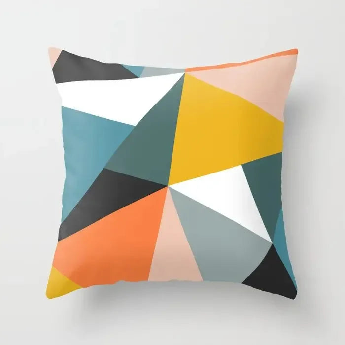 Capa de Almofada Decorativa Laranja com Estampa Geométrica – Travesseiro para Sala e Quarto, Decoração de Casa e Cama