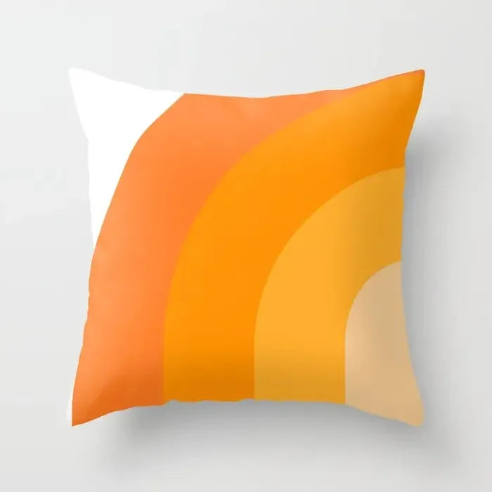 Capa de Almofada Decorativa Laranja com Estampa Geométrica – Travesseiro para Sala e Quarto, Decoração de Casa e Cama