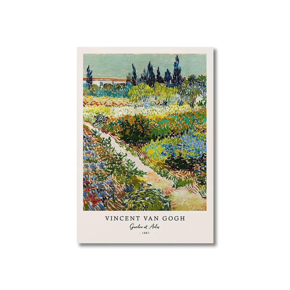 Gravuras e Pôsteres de Escritos de Vincent Van Gogh – Obra-Prima “A Noite Estrelada” em Tela, Decoração de Parede para Sala de Estar
