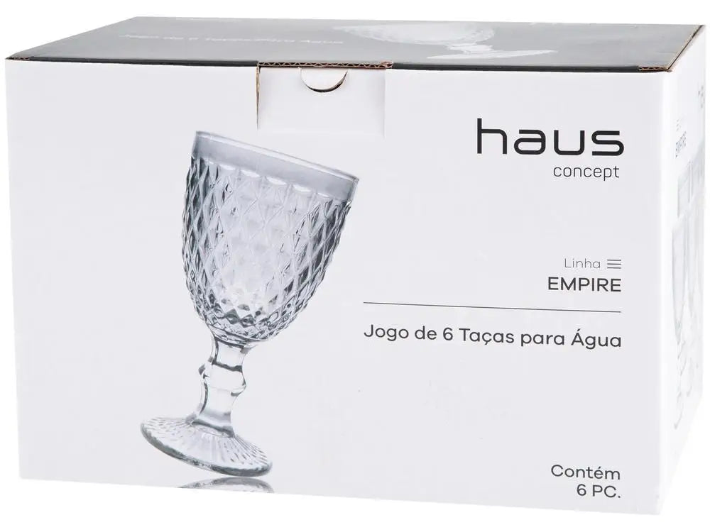 Conjunto de 6 Taças de Vidro de 330ml Haus