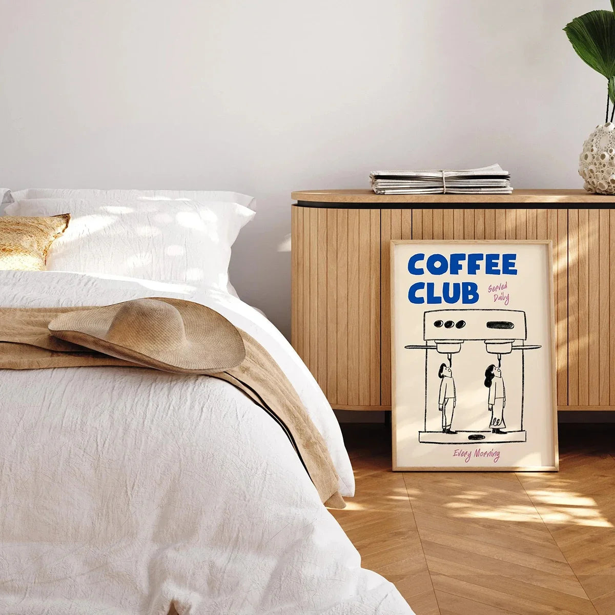 Quadro Decorativo Café Espresso Bom Dia – Estilo Moderno Minimalista para Parede da Sala e Cozinha (Poster sem Moldura)