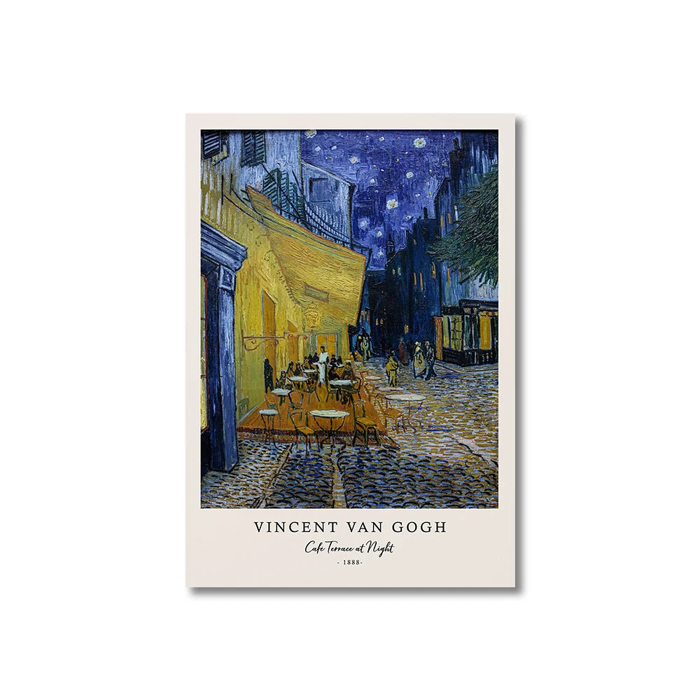 Gravuras e Pôsteres de Escritos de Vincent Van Gogh – Obra-Prima “A Noite Estrelada” em Tela, Decoração de Parede para Sala de Estar