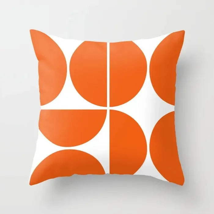 Capa de Almofada Decorativa Laranja com Estampa Geométrica – Travesseiro para Sala e Quarto, Decoração de Casa e Cama