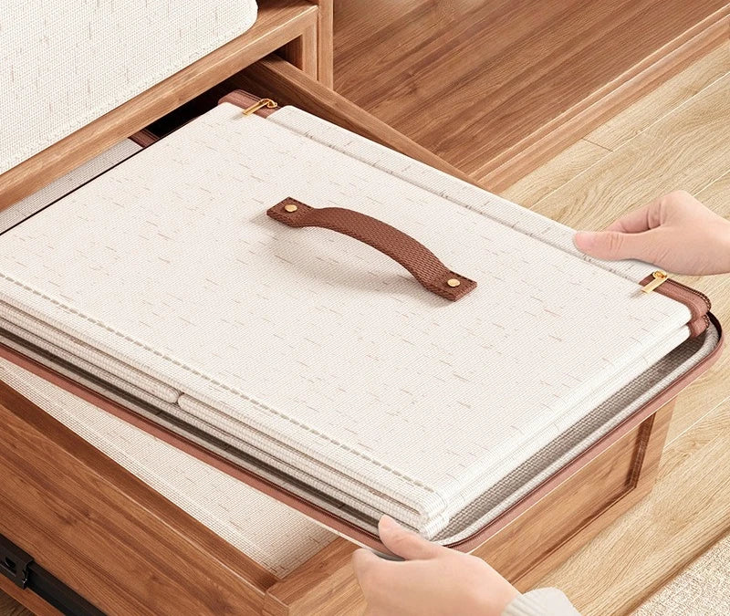 Casa guarda-roupa caixa de armazenamento algodão e linho roupas colchas caixa de organização à prova de poeira com tampa colchas caixa de armazenamento diversos